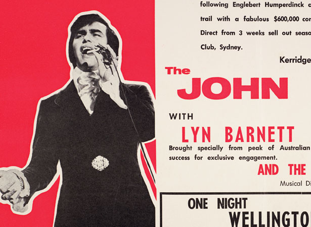 John Rowles concert poster, 1970