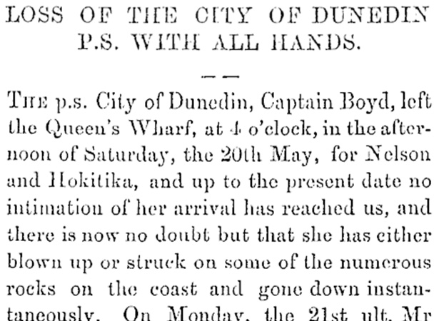 Headline from Wellington Independent, 13 June 1865