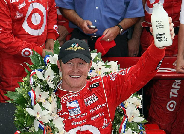 Scott Dixon after winning the Indy 500, 2008