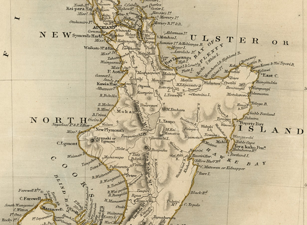 Map of New Zealand about 1852