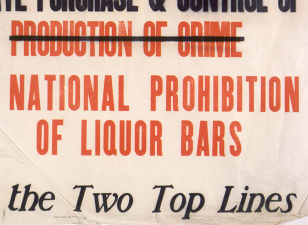 Prohibition poster, early 1920s