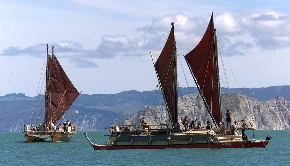 Modern replicas of ocean voyaging canoes