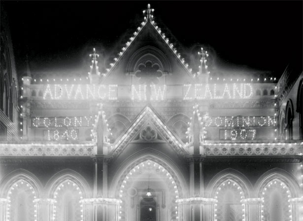 Parliament Buildings lit up on Dominion Day, 1907