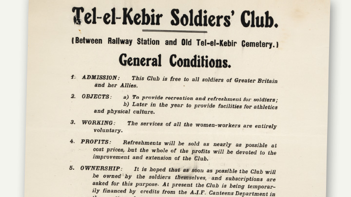 Cairo soldiers' club notice pull-out