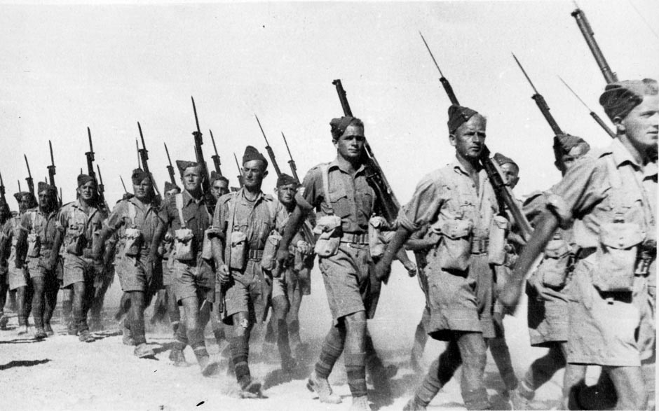 2 NZEF infantry marching into Egypt