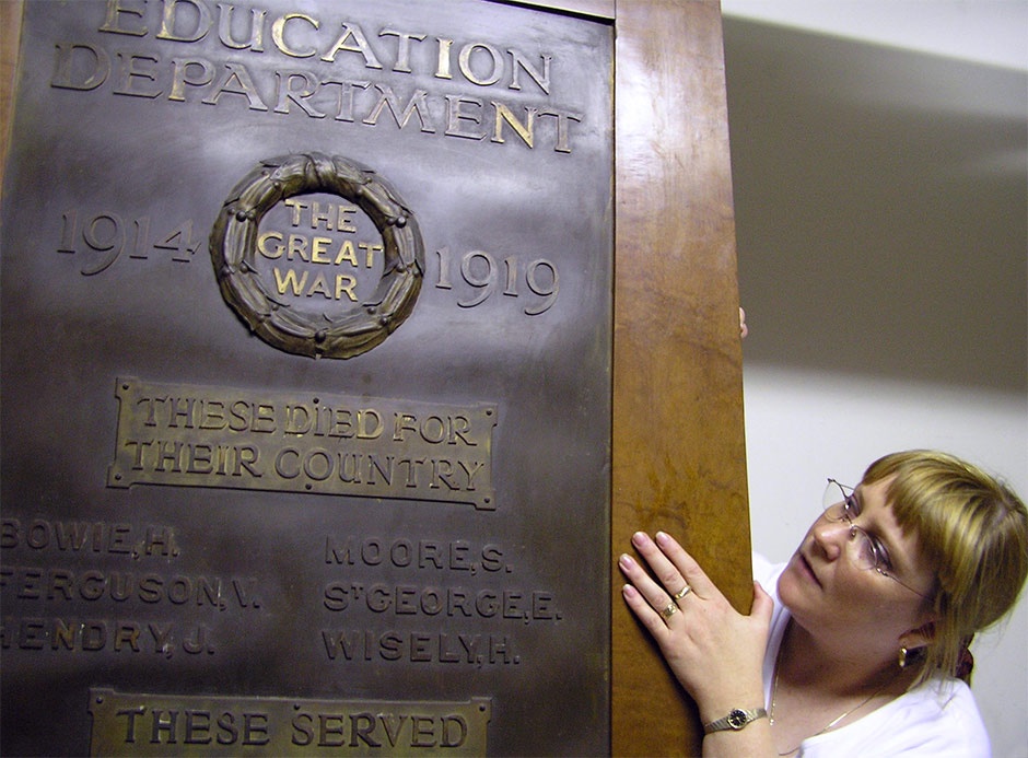 Rededication of Education Department roll of honour board