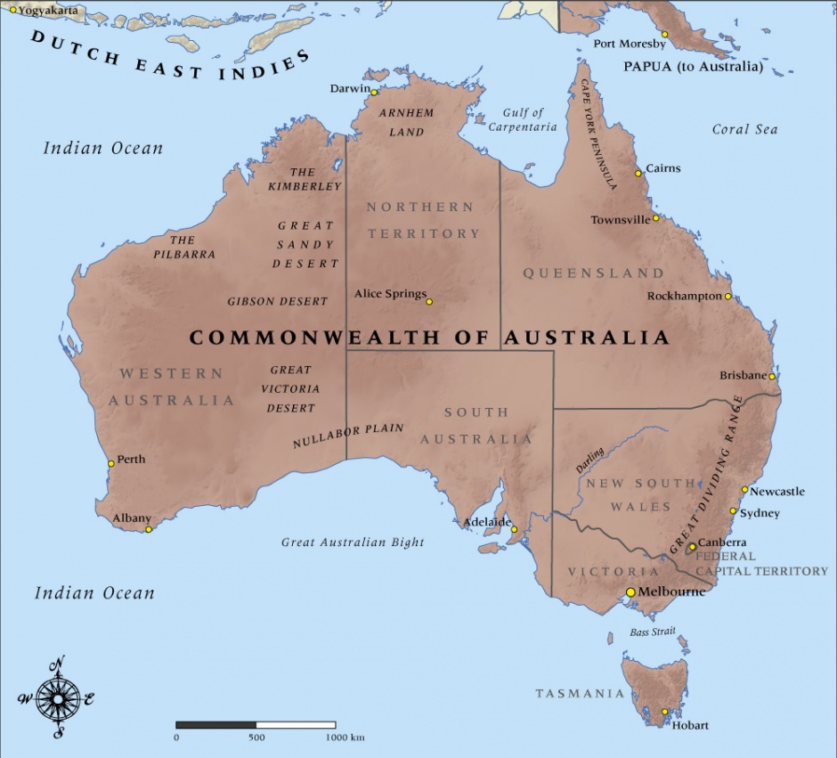 Map of Australia in 1914