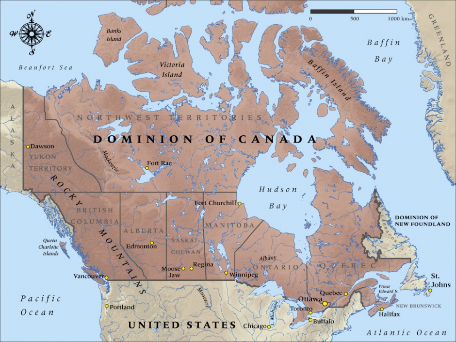 Map of Canada in 1914