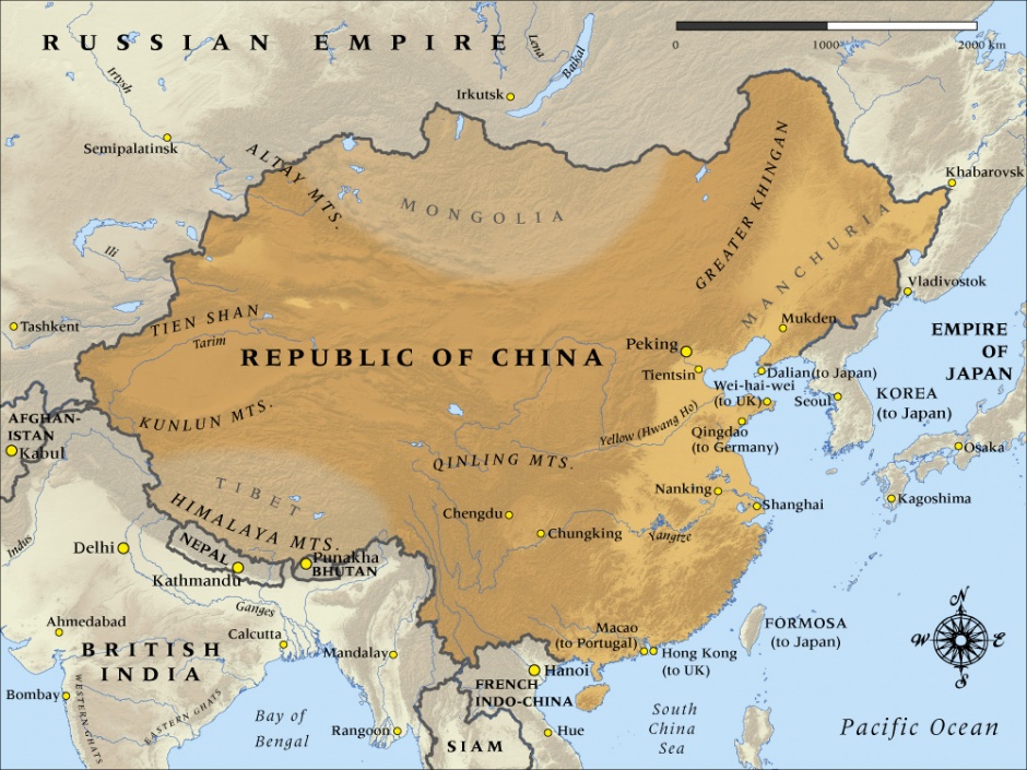 Map of the Republic of China in 1917