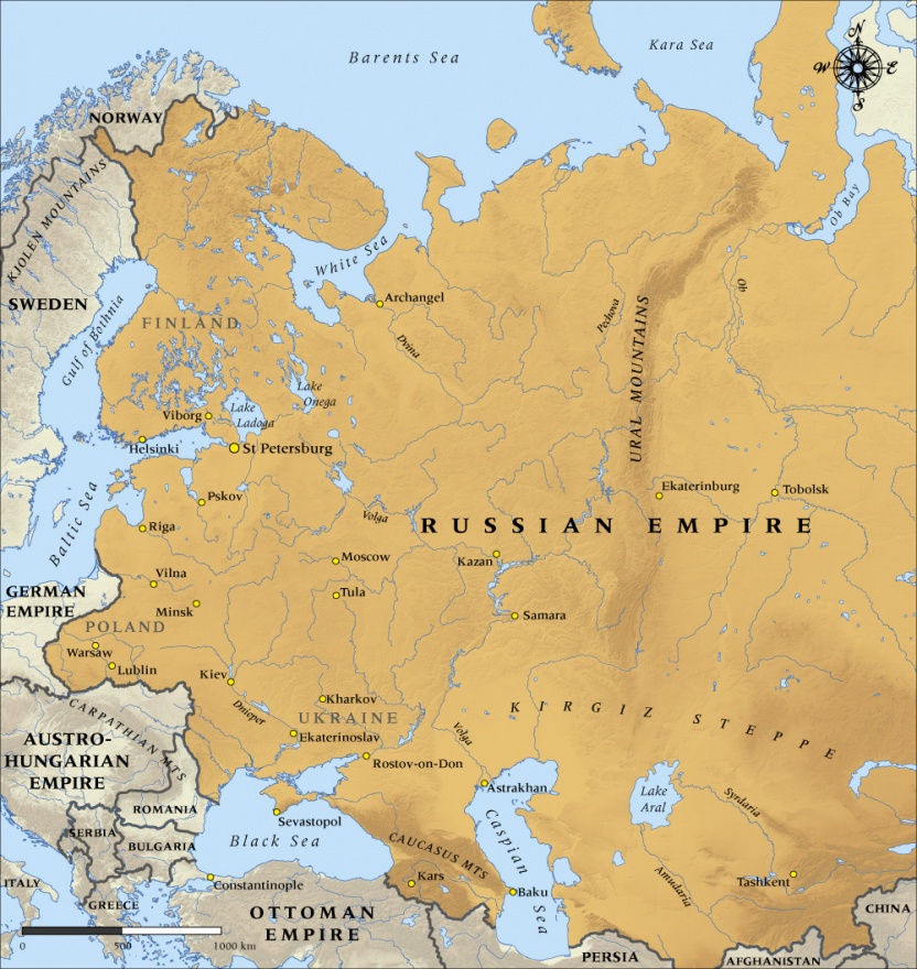 Map Of Imperial Russia Map of the Russian Empire in 1914 | NZHistory, New Zealand history 