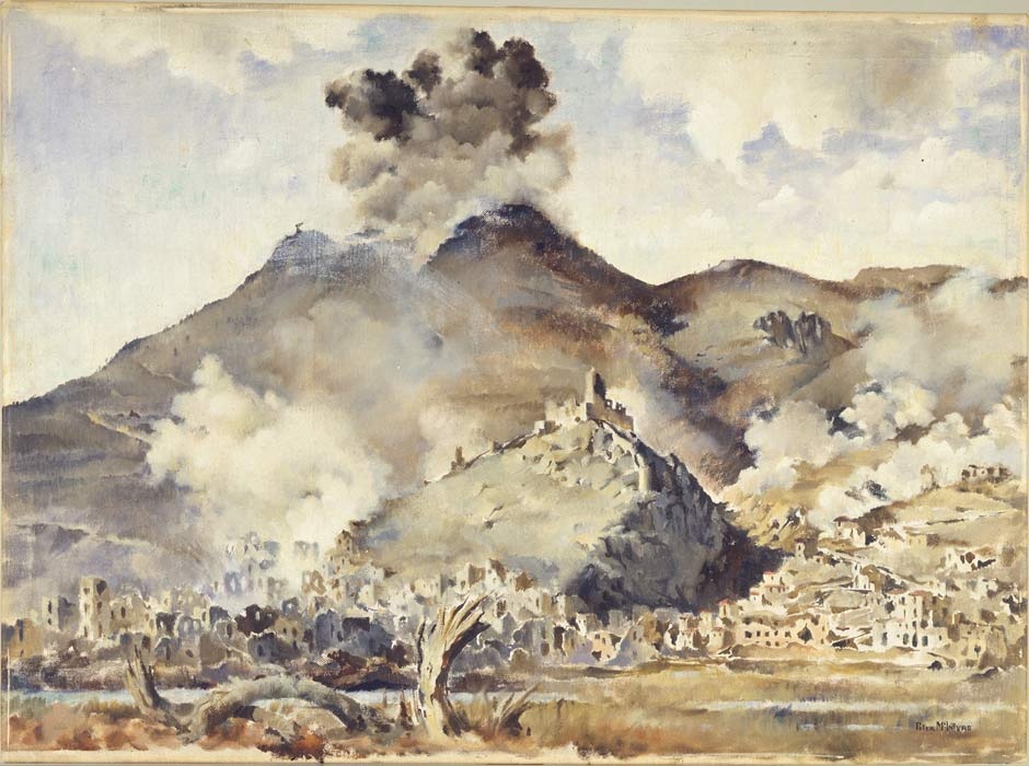 Bombing of Cassino painting