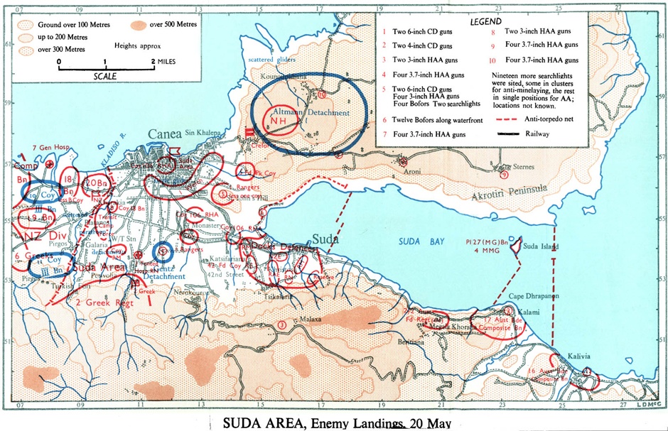 Map of Canea area, 20 May 1941 | NZHistory, New Zealand history online