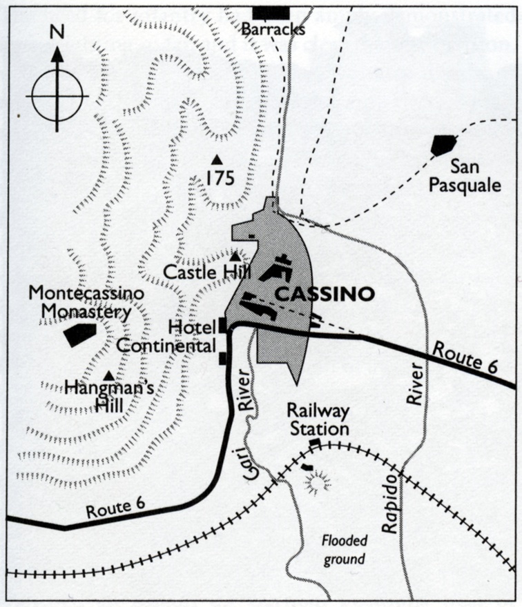 Map of Cassino area, 1944
