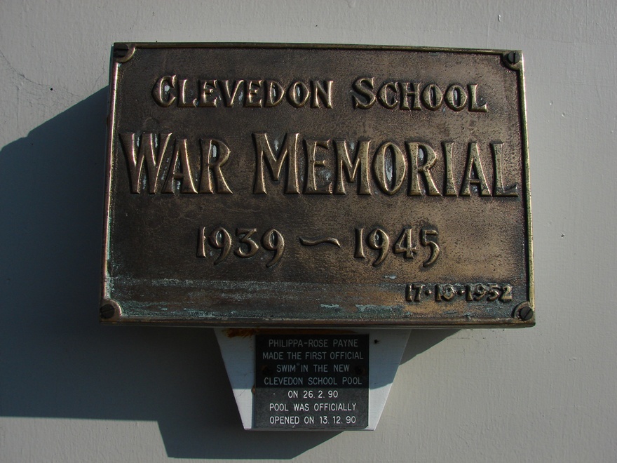 Clevedon School war memorial plaque