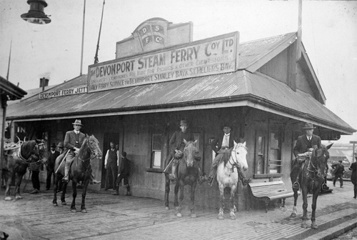 Devonport Ferry terminal during 1913 strike