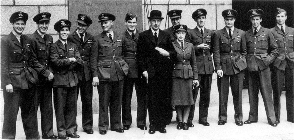 Sir Hugh Dowding with Battle of Britain pilots