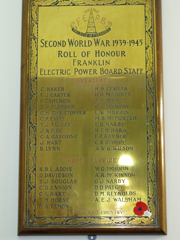 Franklin Electric Power Board Roll of Honour