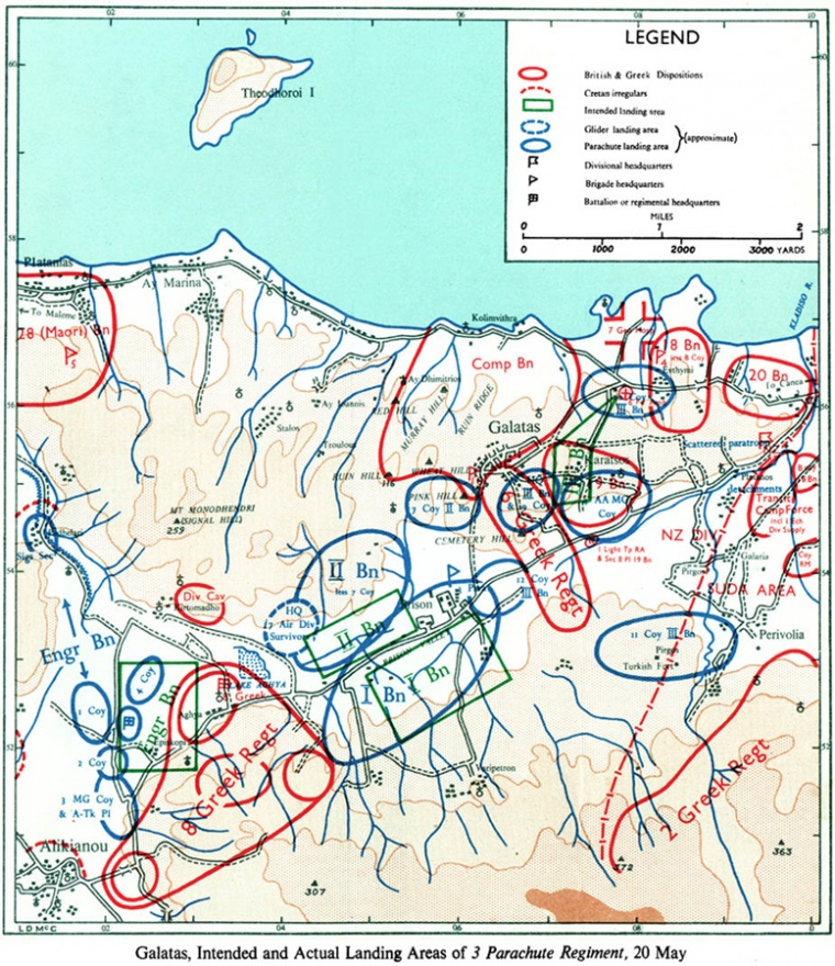 Map of Galatas area, 20 May 1941