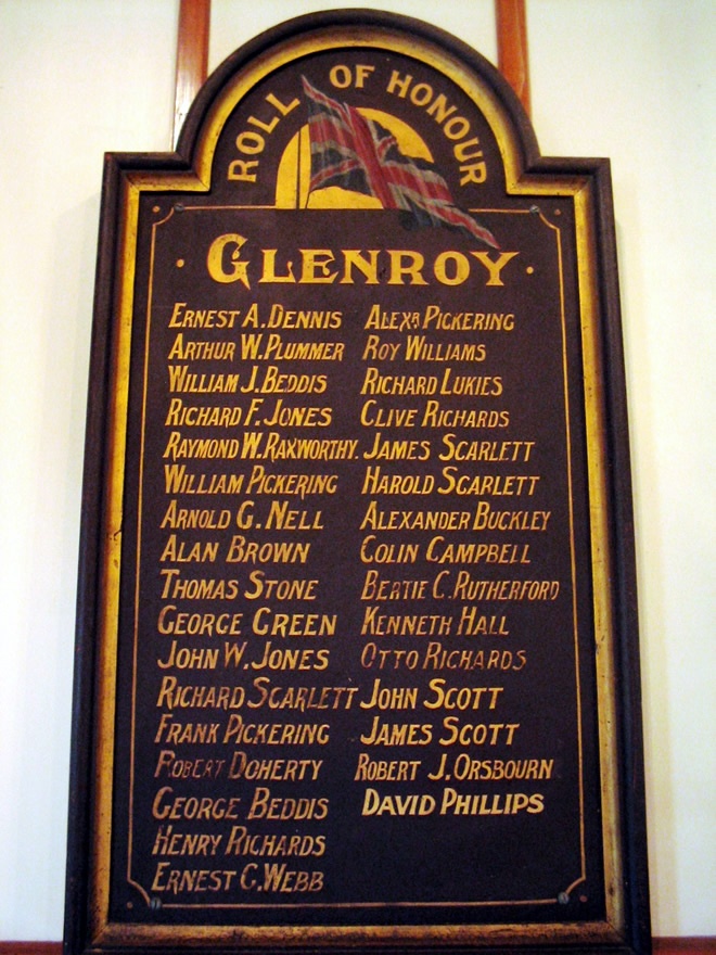 Glenroy roll of honour boards