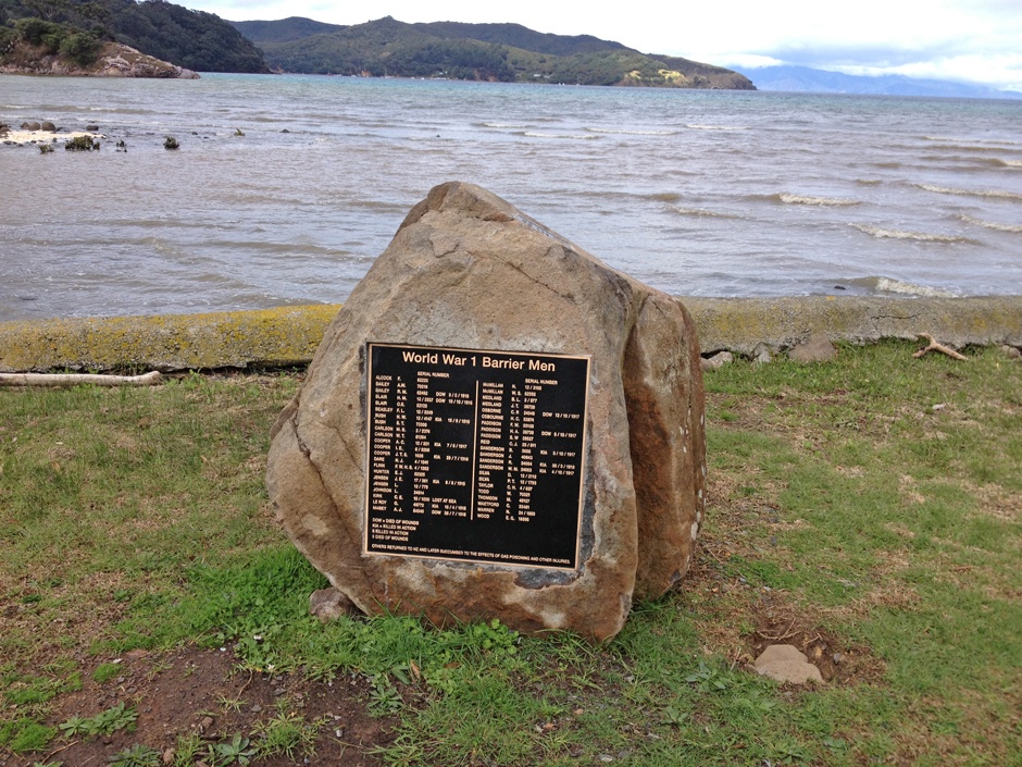 First World War commemorative rock, Great Barrier Island
