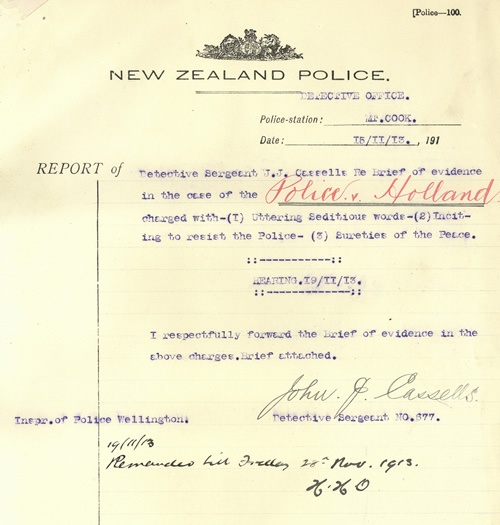Harry Holland's sedition charge