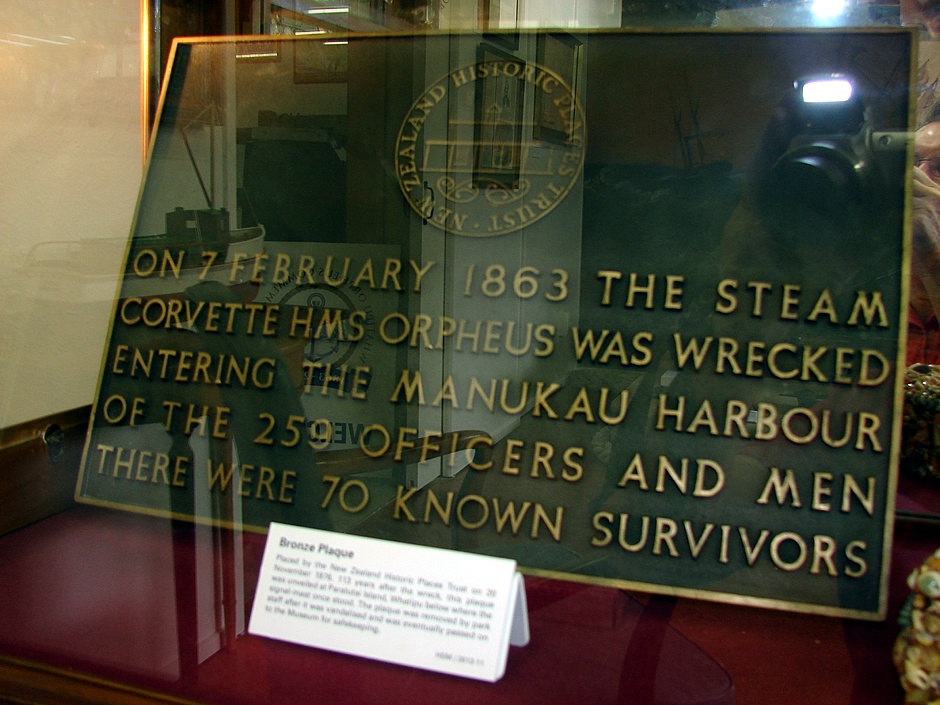 HMS <em>Orpheus</em> memorial plaque