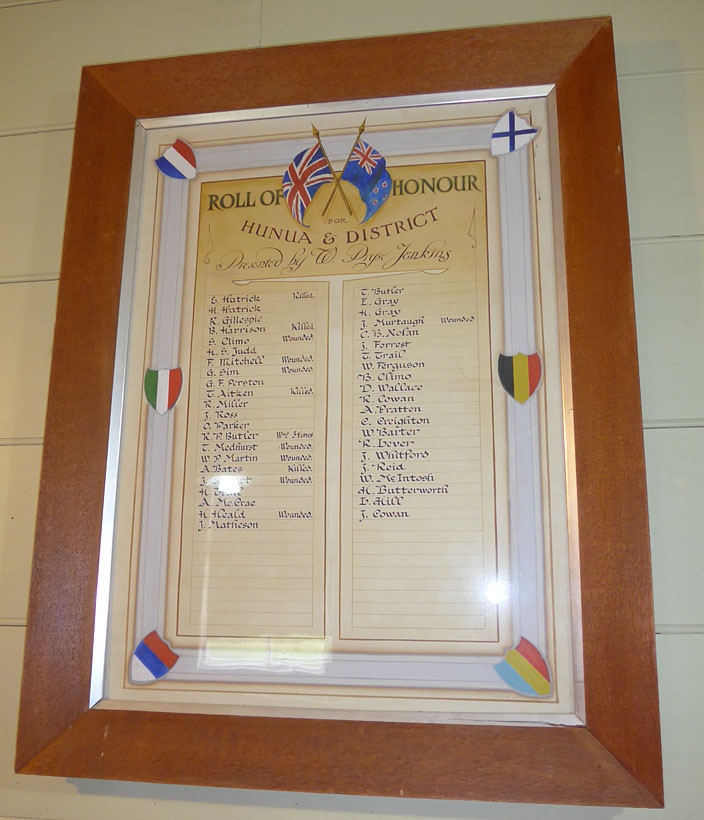 Hunua Presbyterian Church Roll of Honour