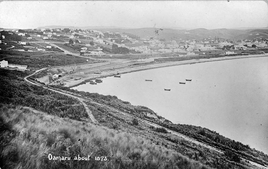 Oamaru Harbour, 1875