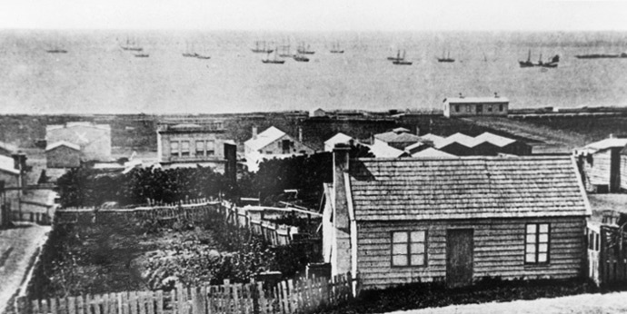 Oamaru Harbour, 1874