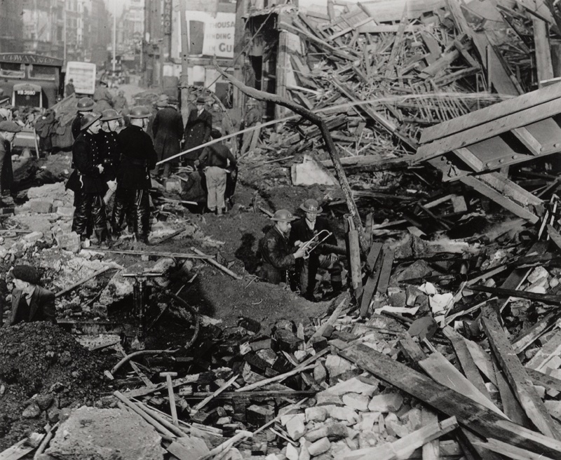 After a German air raid on London, 1940
