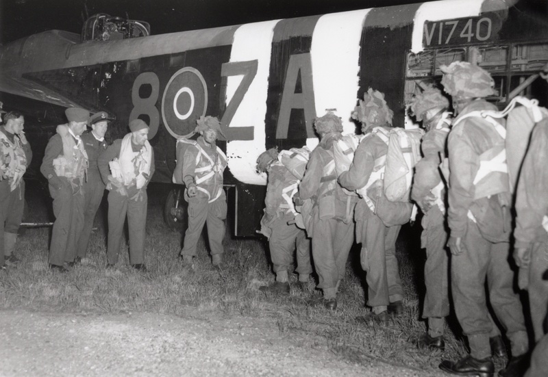 Paratroops heading for France on D-Day
