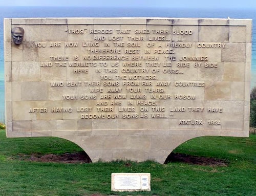 Ari Burnu Memorial, Gallipoli