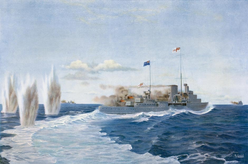 HMS <em>Achilles</em> during the Battle of the River Plate