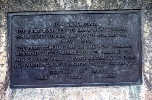 Karori South African War memorial plaque