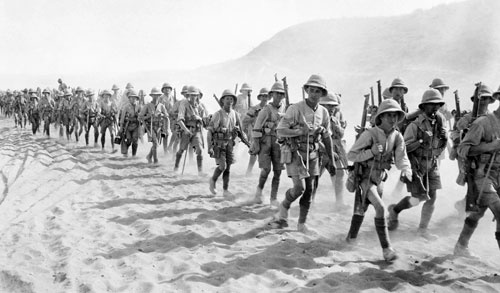 British infantry on the march
