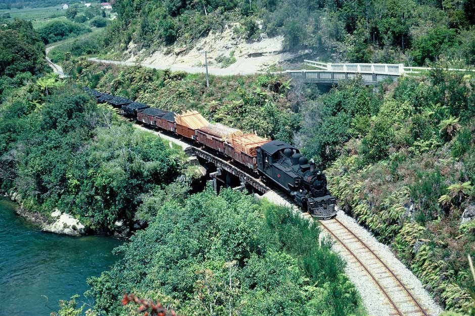 Train on Chasm Creek bridge, 1968