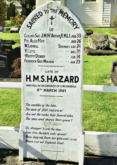 HMS <em>Hazard</em> NZ Wars memorial