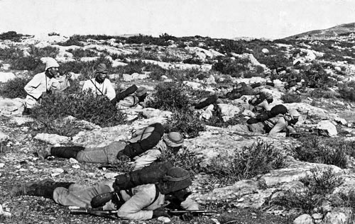 Ottoman infantry in the hills of Palestine