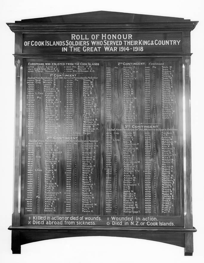 Cook Islands roll of honour boards
