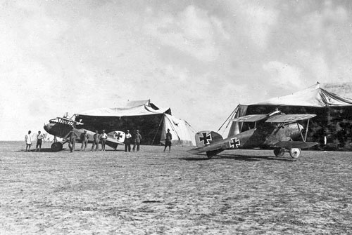 German airfield at Huj