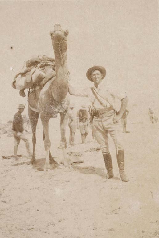 New Zealand officer with camel