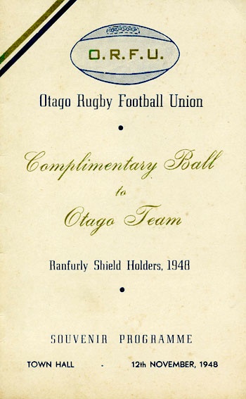 Otago rugby souvenir programme, 1948
