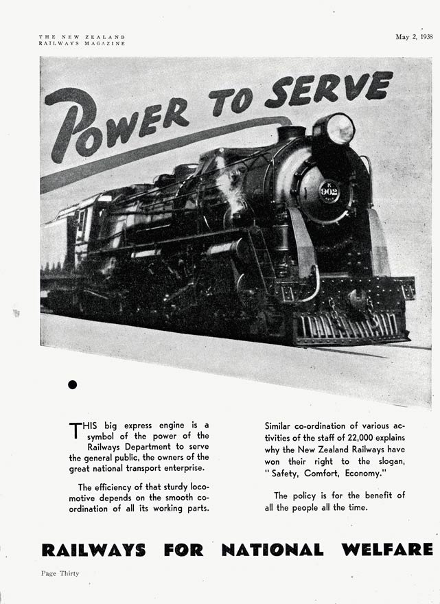 Railways Magazine advertisement, 1938