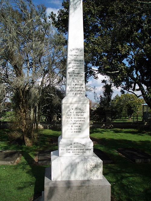 Rangiriri NZ Wars army memorial