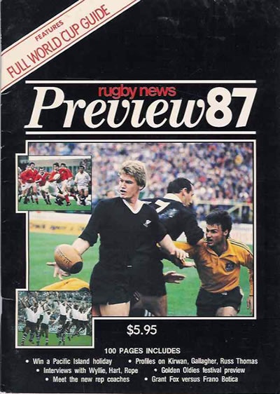 Rugby News world cup preview issue, 1987
