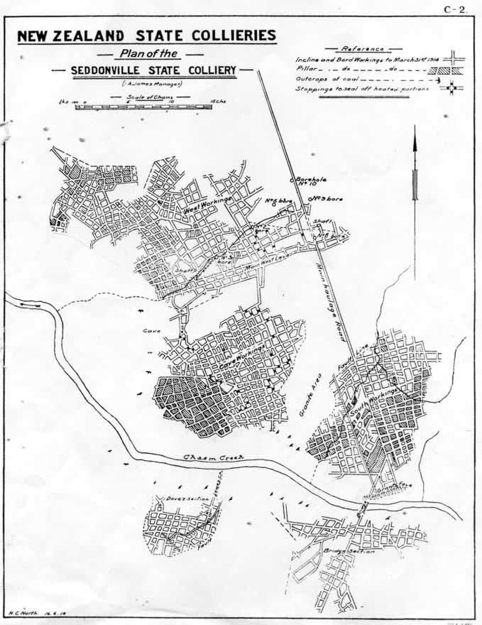 Plan of Seddonville State Mine in 1912