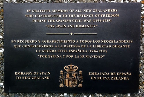 Spanish Civil War memorial plaque