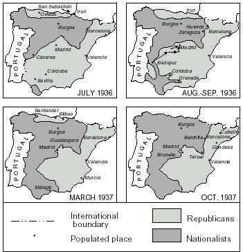 Spanish Civil War maps