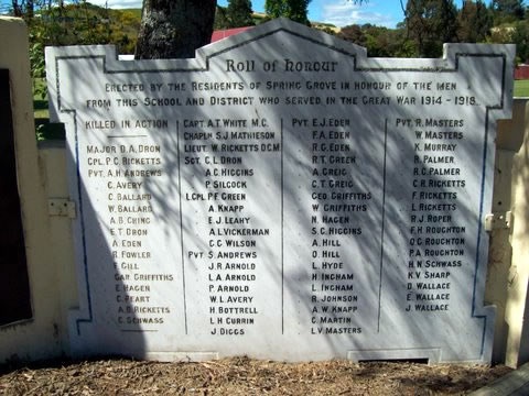 Spring Grove roll of honour