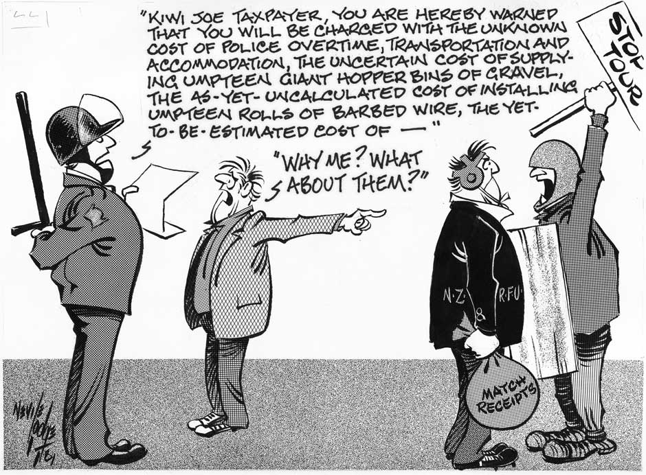 Policing the 1981 Springbok tour, cartoon